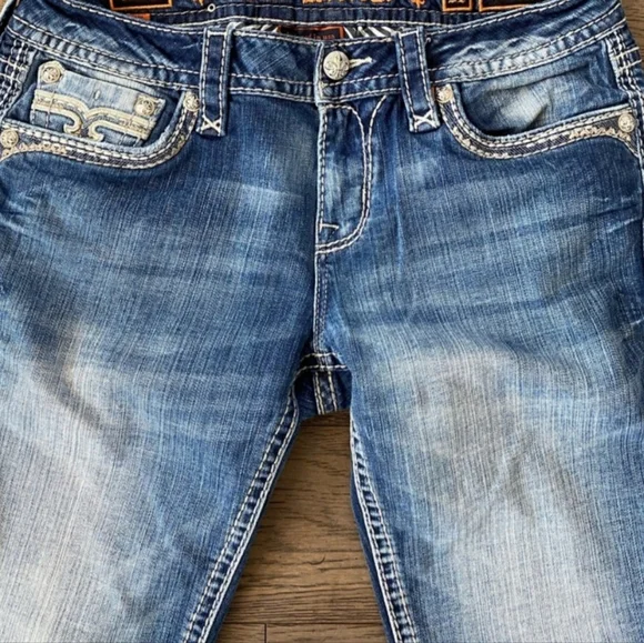 ❤️NeW❤️ ROCK REVIVAL NANNA SKINNY JEANS Size 28 - Picture 9 of 13